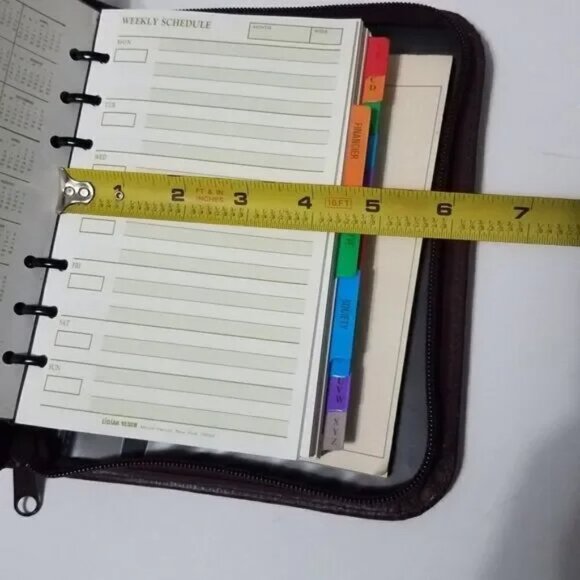 Lillian Vernon Maroon Agenda Planner Address Book Genuine Leather Binder Office - Picture 15 of 16